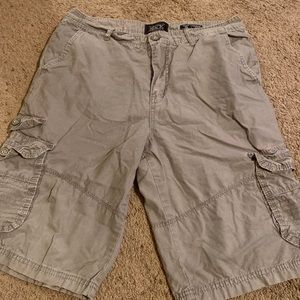 Men’s cargo buckle black shorts